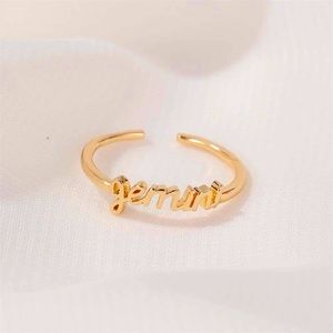 Gemini Minimalist Astrology Zodiac Sign Cute Ring
